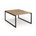 Connex Plus O Frame 1200 x 1600 x 725mm Back to Back Desk (2 x 1200mm) - Black Frame Oak Top HCO1216-K-O