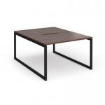 Connex Plus O Frame 1200 x 1600 x 725mm Back to Back Desk (2 x 1200mm) - Black Frame Walnut Top HCO1216-K-W