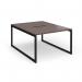 Connex Plus O Frame 1200 x 1600 x 725mm Back to Back Desk (2 x 1200mm) - Black Frame Walnut Top HCO1216-K-W
