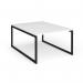 Connex Plus O Frame 1200 x 1600 x 725mm Back to Back Desk (2 x 1200mm) - Black Frame White Top HCO1216-K-WH
