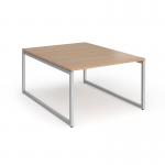 Connex Plus O Frame 1200 x 1600 x 725mm Back to Back Desk (2 x 1200mm) - Silver Frame Beech Top HCO1216-S-B