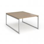 Connex Plus O Frame 1200 x 1600 x 725mm Back to Back Desk (2 x 1200mm) - Silver Frame Kendal Oak Top HCO1216-S-KO