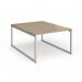 Connex Plus O Frame 1200 x 1600 x 725mm Back to Back Desk (2 x 1200mm) - Silver Frame Kendal Oak Top HCO1216-S-KO