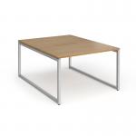 Connex Plus O Frame 1200 x 1600 x 725mm Back to Back Desk (2 x 1200mm) - Silver Frame Oak Top HCO1216-S-O