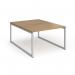 Connex Plus O Frame 1200 x 1600 x 725mm Back to Back Desk (2 x 1200mm) - Silver Frame Oak Top HCO1216-S-O