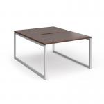 Connex Plus O Frame 1200 x 1600 x 725mm Back to Back Desk (2 x 1200mm) - Silver Frame Walnut Top HCO1216-S-W