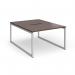 Connex Plus O Frame 1200 x 1600 x 725mm Back to Back Desk (2 x 1200mm) - Silver Frame Walnut Top HCO1216-S-W