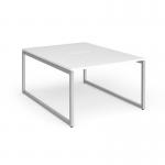 Connex Plus O Frame 1200 x 1600 x 725mm Back to Back Desk (2 x 1200mm) - Silver Frame White Top HCO1216-S-WH