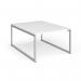Connex Plus O Frame 1200 x 1600 x 725mm Back to Back Desk (2 x 1200mm) - Silver Frame White Top HCO1216-S-WH