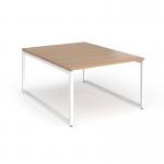 Connex Plus O Frame 1200 x 1600 x 725mm Back to Back Desk (2 x 1200mm) - White Frame Beech Top HCO1216-WH-B