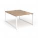 Connex Plus O Frame 1200 x 1600 x 725mm Back to Back Desk (2 x 1200mm) - White Frame Beech Top HCO1216-WH-B
