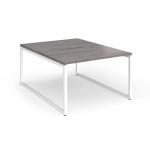 Connex Plus O Frame 1200 x 1600 x 725mm Back to Back Desk (2 x 1200mm) - White Frame Grey Oak Top HCO1216-WH-GO