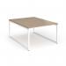 Connex Plus O Frame 1200 x 1600 x 725mm Back to Back Desk (2 x 1200mm) - White Frame Kendal Oak Top HCO1216-WH-KO