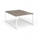 Connex Plus O Frame 1200 x 1600 x 725mm Back to Back Desk (2 x 1200mm) - White Frame Nebraska Oak Top HCO1216-WH-NO