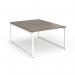 Connex Plus O Frame 1200 x 1600 x 725mm Back to Back Desk (2 x 1200mm) - White Frame Nebraska Oak Top HCO1216-WH-NO