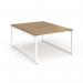 Connex Plus O Frame 1200 x 1600 x 725mm Back to Back Desk (2 x 1200mm) - White Frame Oak Top HCO1216-WH-O