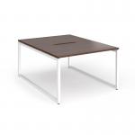 Connex Plus O Frame 1200 x 1600 x 725mm Back to Back Desk (2 x 1200mm) - White Frame Walnut Top HCO1216-WH-W