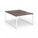 Connex Plus O Frame 1200 x 1600 x 725mm Back to Back Desk (2 x 1200mm) - White Frame Walnut Top HCO1216-WH-W