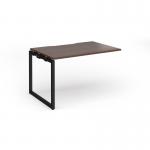 Connex Plus O Frame 1200 x 800 x 725mm Single Add On Bay - Black Frame Walnut Top HCO128-AB-K-W