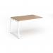 Connex Plus O Frame 1200 x 800 x 725mm Single Add On Bay - White Frame Beech Top HCO128-AB-WH-B