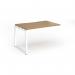 Connex Plus O Frame 1200 x 800 x 725mm Single Add On Bay - White Frame Oak Top HCO128-AB-WH-O