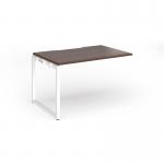 Connex Plus O Frame 1200 x 800 x 725mm Single Add On Bay - White Frame Walnut Top HCO128-AB-WH-W