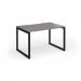 Connex Plus O Frame 1200 x 800 x 725mm Single Desk - Black Frame Grey Oak Top HCO128-K-GO