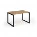 Connex Plus O Frame 1200 x 800 x 725mm Single Desk - Black Frame Oak Top HCO128-K-O