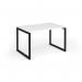 Connex Plus O Frame 1200 x 800 x 725mm Single Desk - Black Frame White Top HCO128-K-WH