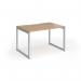 Connex Plus O Frame 1200 x 800 x 725mm Single Desk - Silver Frame Beech Top HCO128-S-B