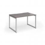 Connex Plus O Frame 1200 x 800 x 725mm Single Desk - Silver Frame Grey Oak Top HCO128-S-GO