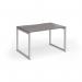 Connex Plus O Frame 1200 x 800 x 725mm Single Desk - Silver Frame Grey Oak Top HCO128-S-GO
