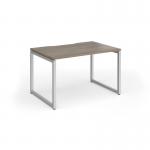 Connex Plus O Frame 1200 x 800 x 725mm Single Desk - Silver Frame Nebraska Oak Top HCO128-S-NO