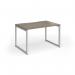 Connex Plus O Frame 1200 x 800 x 725mm Single Desk - Silver Frame Nebraska Oak Top HCO128-S-NO