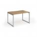 Connex Plus O Frame 1200 x 800 x 725mm Single Desk - Silver Frame Oak Top HCO128-S-O