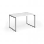 Connex Plus O Frame 1200 x 800 x 725mm Single Desk - Silver Frame White Top HCO128-S-WH