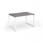 Connex Plus O Frame 1200 x 800 x 725mm Single Desk - White Frame Grey Oak Top HCO128-WH-GO