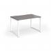 Connex Plus O Frame 1200 x 800 x 725mm Single Desk - White Frame Grey Oak Top HCO128-WH-GO