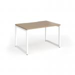 Connex Plus O Frame 1200 x 800 x 725mm Single Desk - White Frame Kendal Oak Top HCO128-WH-KO