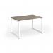 Connex Plus O Frame 1200 x 800 x 725mm Single Desk - White Frame Nebraska Oak Top HCO128-WH-NO