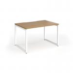 Connex Plus O Frame 1200 x 800 x 725mm Single Desk - White Frame Oak Top HCO128-WH-O
