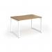 Connex Plus O Frame 1200 x 800 x 725mm Single Desk - White Frame Oak Top HCO128-WH-O