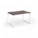 Connex Plus O Frame 1200 x 800 x 725mm Single Desk - White Frame Walnut Top HCO128-WH-W