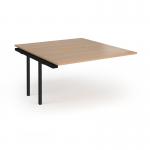 Connex Plus O Frame 1400 x 1600 x 725mm Back to Back Add On Bay - Black Frame Beech Top HCO1416-AB-K-B