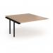 Connex Plus O Frame 1400 x 1600 x 725mm Back to Back Add On Bay - Black Frame Beech Top HCO1416-AB-K-B