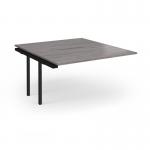 Connex Plus O Frame 1400 x 1600 x 725mm Back to Back Add On Bay - Black Frame Grey Oak Top HCO1416-AB-K-GO