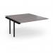 Connex Plus O Frame 1400 x 1600 x 725mm Back to Back Add On Bay - Black Frame Grey Oak Top HCO1416-AB-K-GO