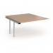 Connex Plus O Frame 1400 x 1600 x 725mm Back to Back Add On Bay - Silver Frame Beech Top HCO1416-AB-S-B