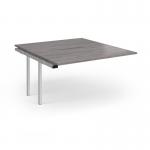 Connex Plus O Frame 1400 x 1600 x 725mm Back to Back Add On Bay - Silver Frame Grey Oak Top HCO1416-AB-S-GO