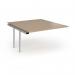 Connex Plus O Frame 1400 x 1600 x 725mm Back to Back Add On Bay - Silver Frame Kendal Oak Top HCO1416-AB-S-KO